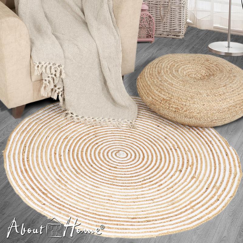 Jute and Cotton Braided Round rugs - Area Rugs - CHAKRA Round Rugs 1