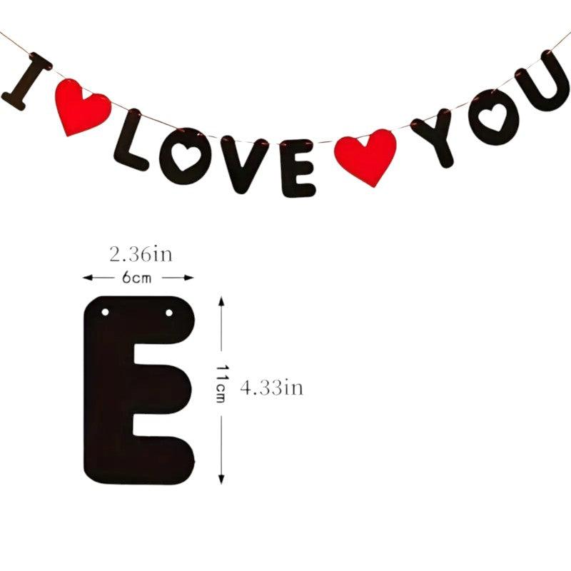 "I Love You" Felt Hanging Banner 2