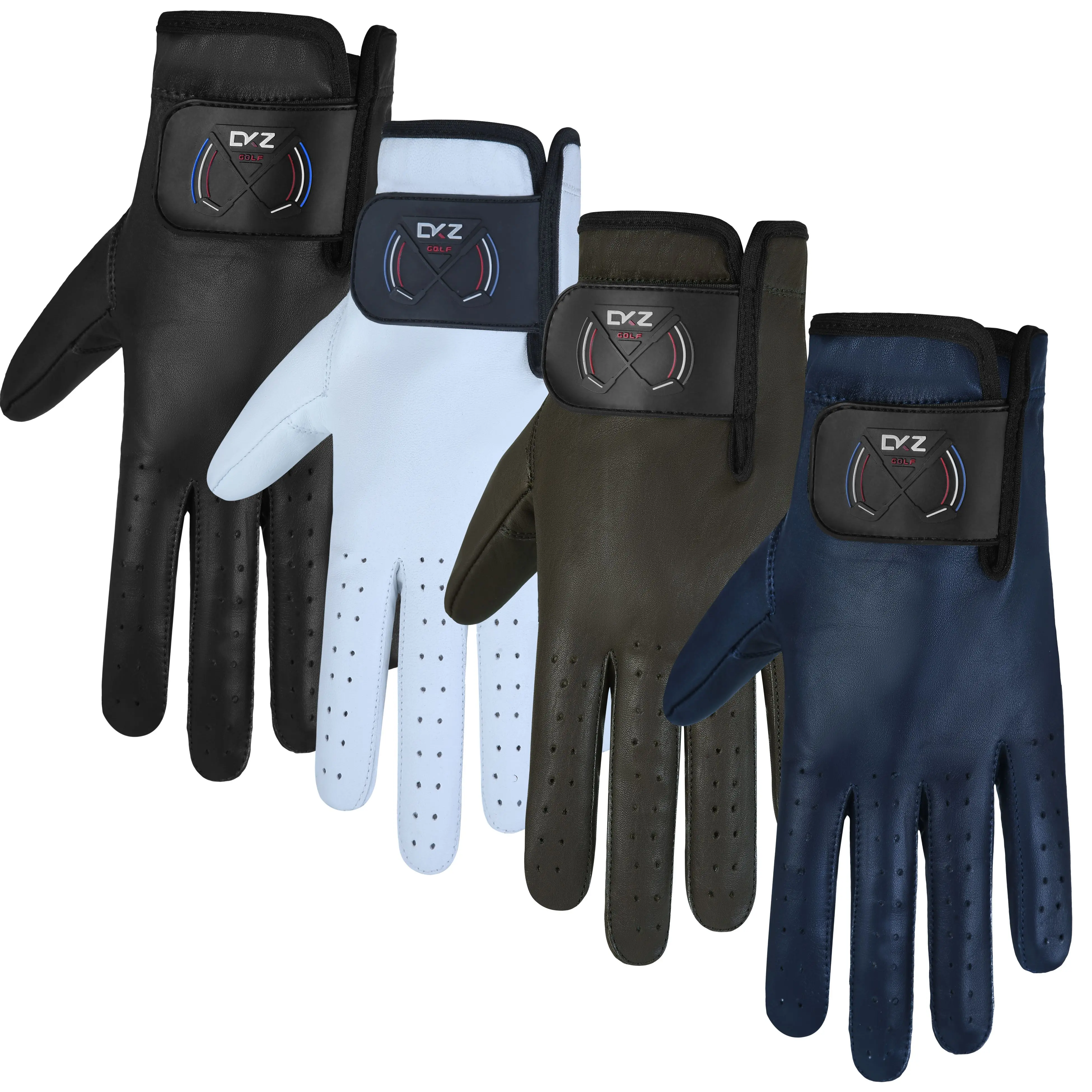 Dkz Men's Golf Glove 100% Aniline cow Leather All Weather Left Hand Ideal Gift Breathable Non-slip