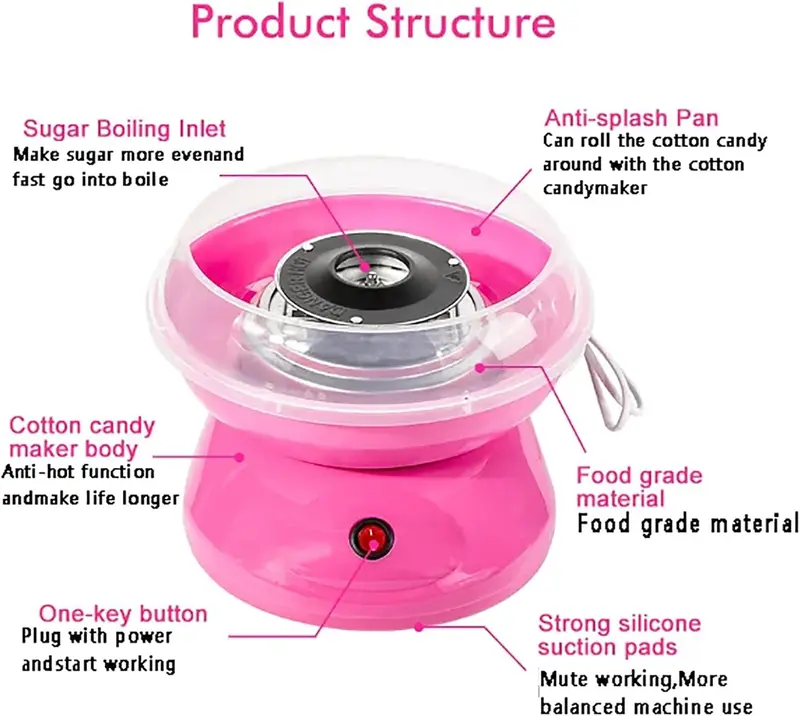 Electric Cotton Candy Machine Sugar Cotton Candy Maker Party DIY Portable Cotton Sugar Floss Marshmallow Machine Kids Gift 1