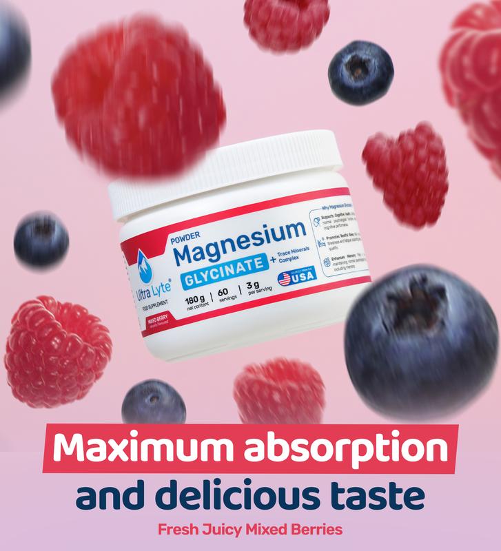 Ultra Lyte Magnesium Glycinate 180g - Mixed Berry | Relaxation & Cognitive Support 4