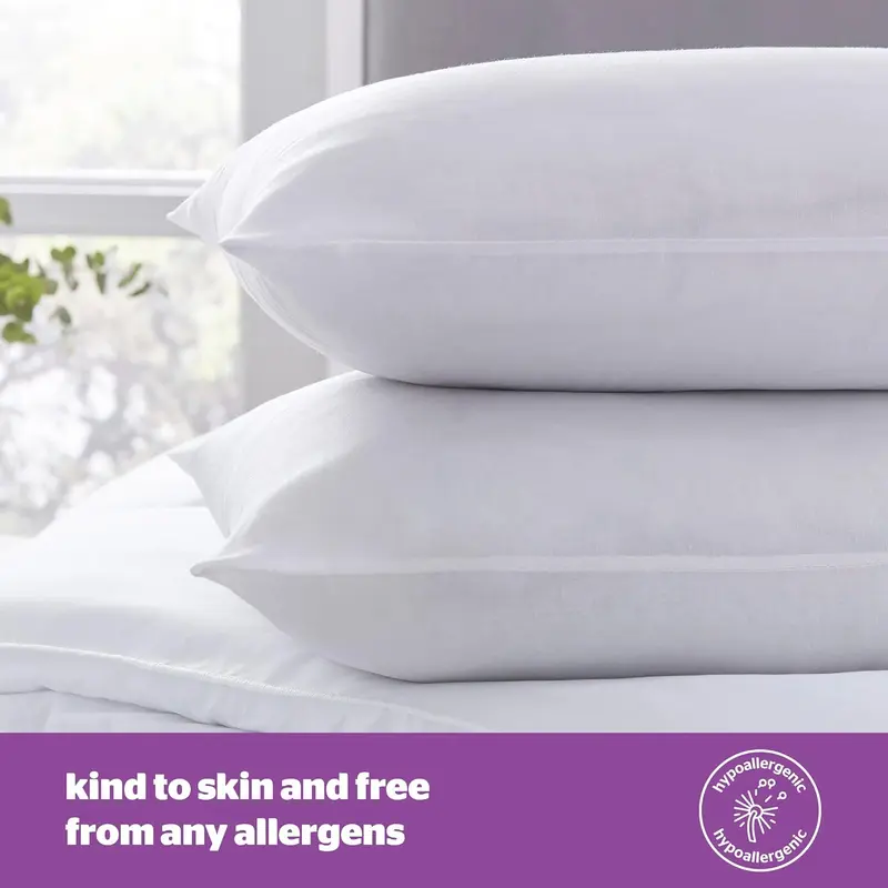 Hotel Quality Down Pillows Side Sleeper Bounce Back Bed Pillow Quick rebound, Dust Proof Resistant Premium Filled Pillows Medium Support Comfortable Duck Feather Bed for Front, Back and Side Sleepers Machine Washable Hypoallergenic of Standard Size, White 6