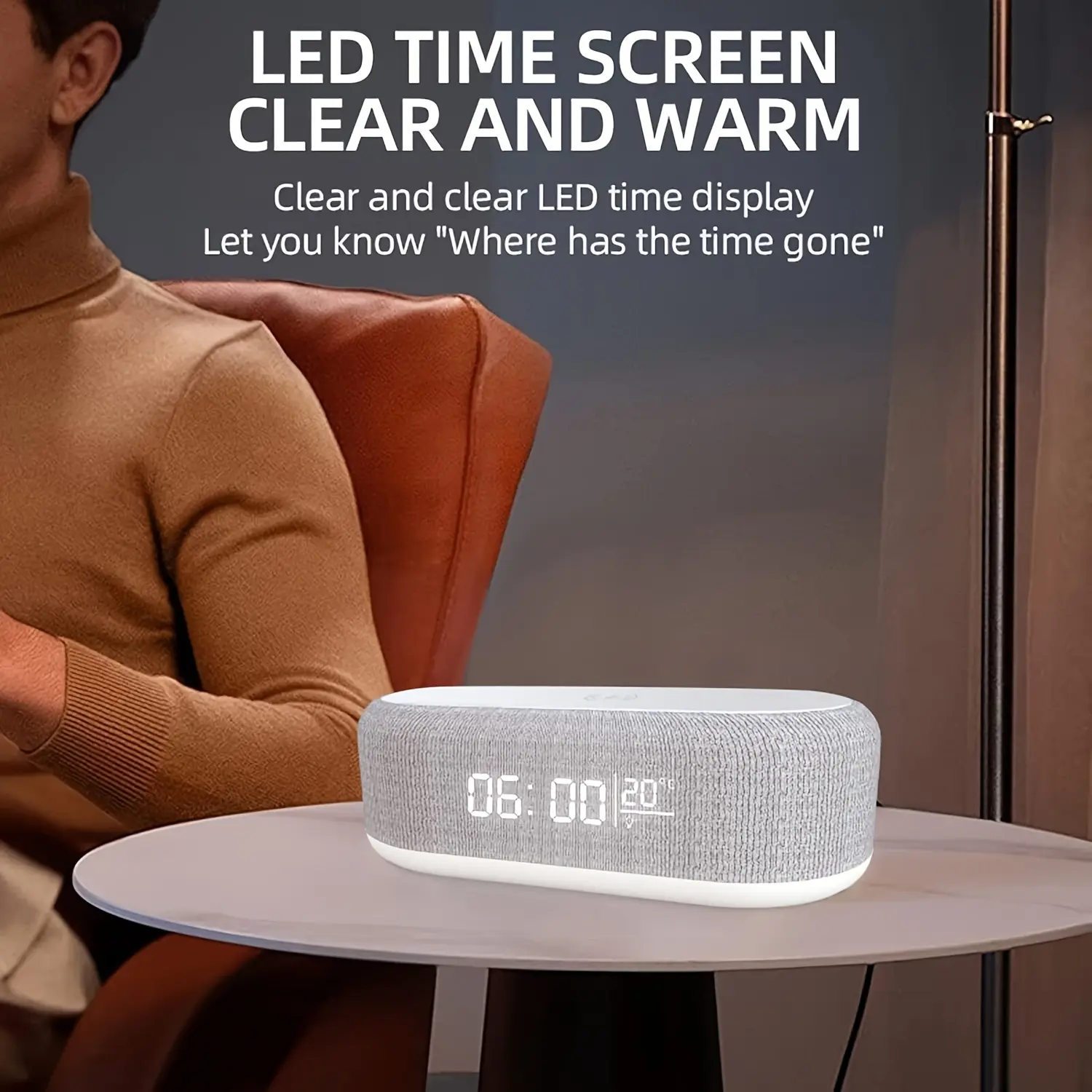 Multifunctional Digital Alarm Clock with Wireless Charger, Temperature Display, and Night Light for Bedroom or Office Decor - Advanced Technology