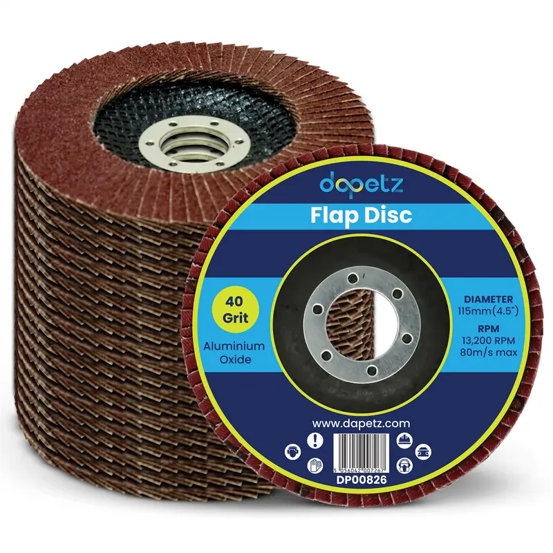 Dapetz Flap Grinding Sanding Discs 115mm 40 grit 4.5 Abrasive Discs for Angle Grinder to Sanding Wood, Metal and Plastic 20x 0