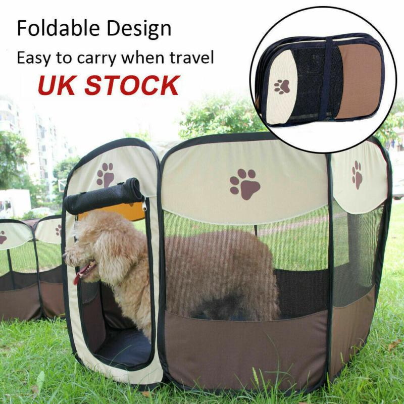 Large Portable Pet Dog Cat Playpen Tent Oxford Fabric Fence Kennel Cage NEW 8