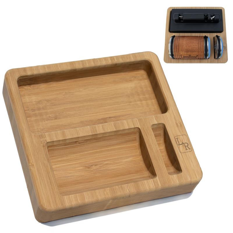LavaRose Rolling Knife Sharpener Bamboo Base for Kitchen (Roller sharpener not included) 4
