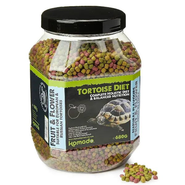 KOMODO TORTOISE COMPLETE PELLET DIET FOOD TUB FRUIT & FLOWER 680G NUTRITIOUS