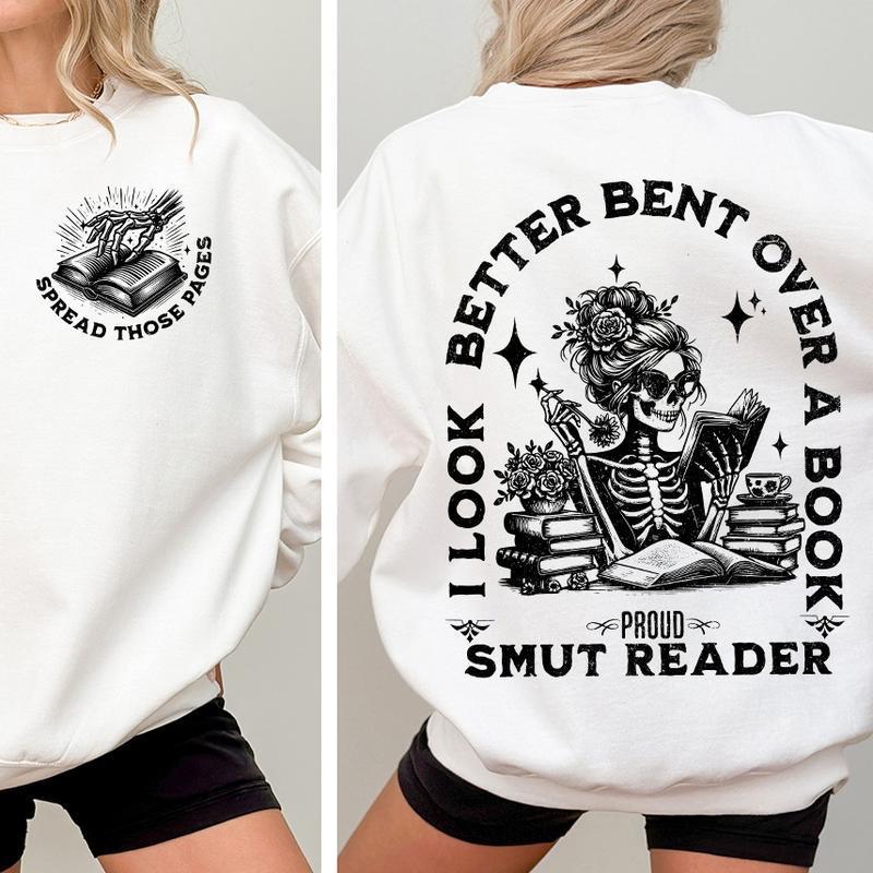 Product Introduction of Smut Readers 2 Sides Sweatshirt/Hoodie/T-Shirt, Book Lover Gift For Her, Funny Reading Shirt, Spread Those Pages Spicy Reader Novelty, Gift For Mom 42