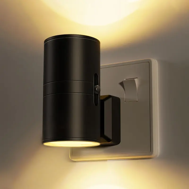 Night Light Plug in Wall, [1 Pack] Vintage Night Light with Dusk to Dawn Sensor, Adjustable Brightness 0-100LM, Warm White 3000K, Dimmable Night Light Hallway Bedroom Stair Bathroom Toddler 0