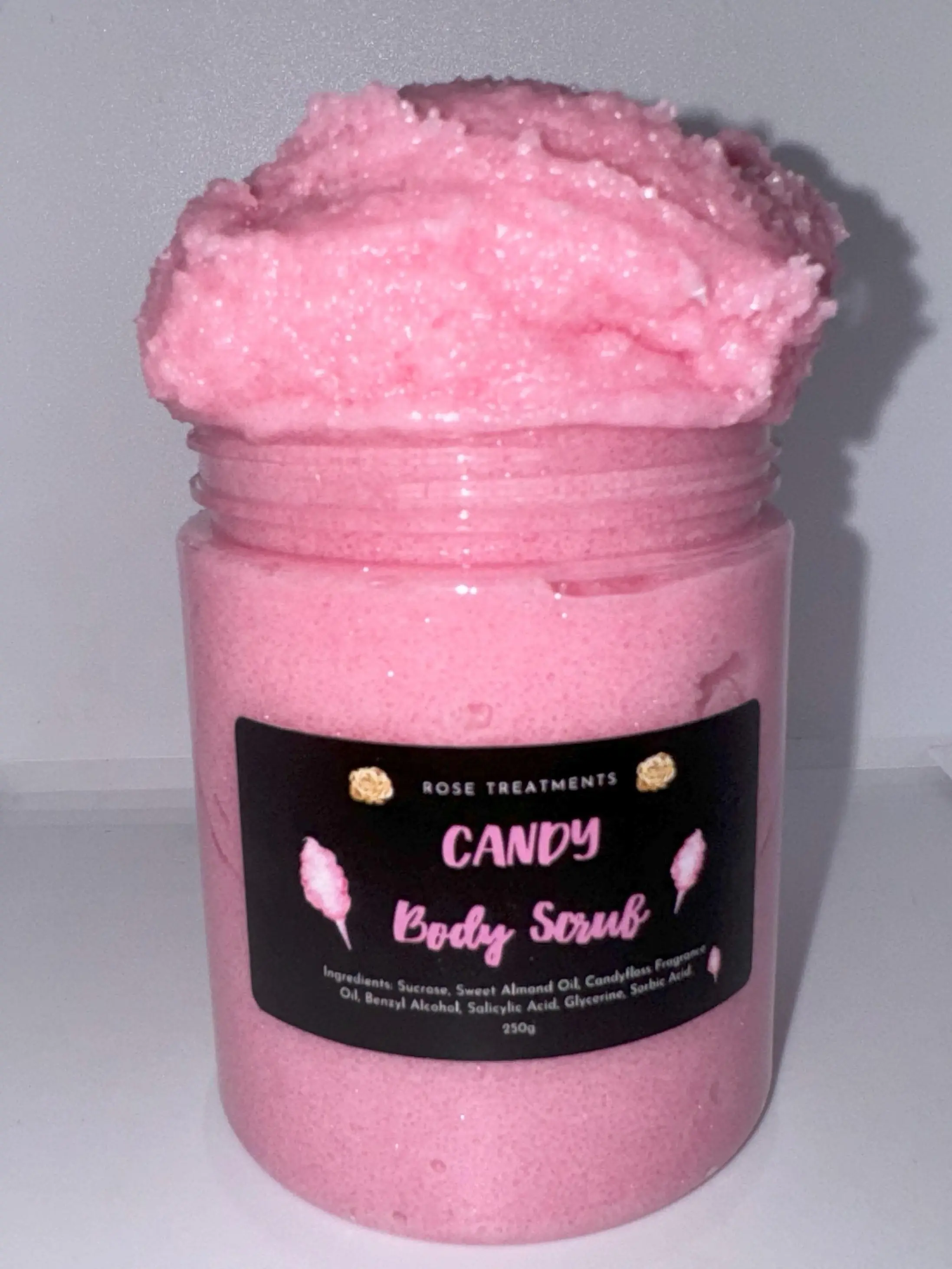 Candy Body Scrub with Shimmer Particles - Anti-Bacterial, Moisturizing, Exfoliating - 250g