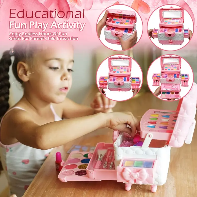 Kids Makeup Sets For Girls Toys - Children Makeup Sets For Girls Washable Make Up Set, Children's Princess Play Games Toy Presents makeup for kids 4