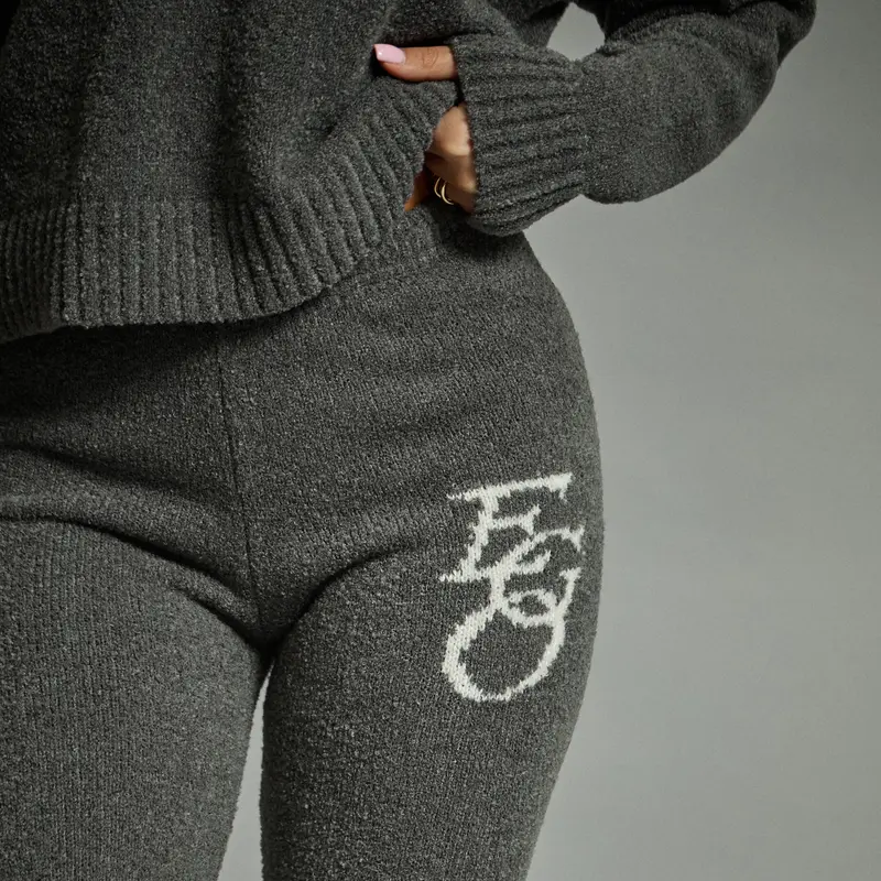 Mid Waist Ego Graphic Straight Leg Trousers 1