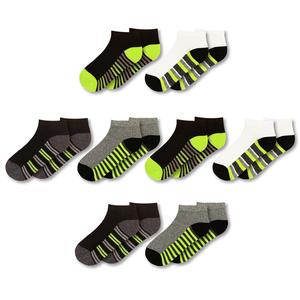 Boys Trainer Liners Socks 8 Pack Boys Socks Soft and Comfortable Children Socks Kids Striped Stars Navy Neon Green School So is Kids socks Kids fashion Comfortable Ankle socks hi Value pack