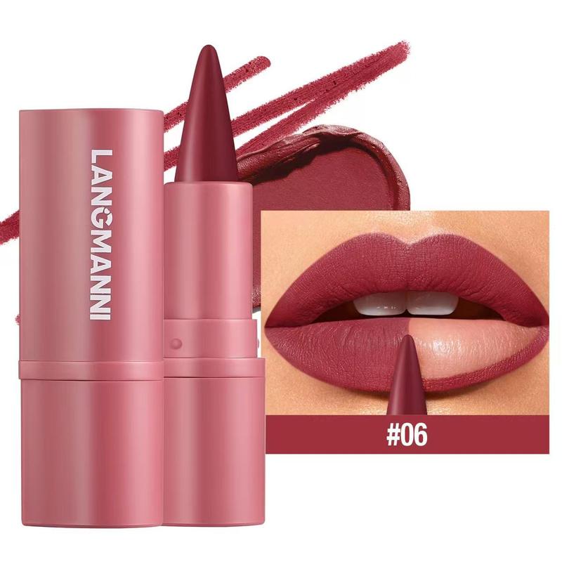 Langmanni New Multi-Functional Lip Liner Lipstick Pen Matte 6 Colors Optional Waterproof  Lipgloss  Cosmetic 8