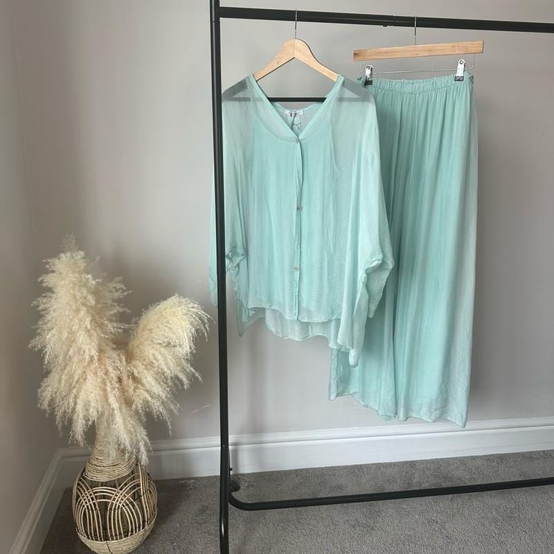 Plain Lightweight, Chiffon-Silk Feel, Summer Coords Button 7