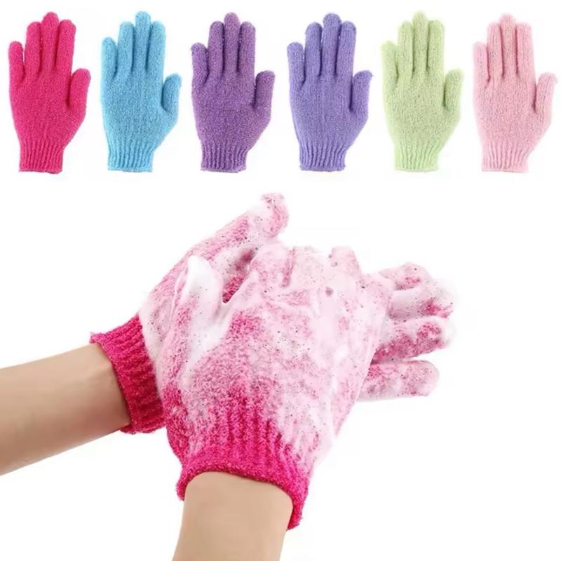 （gift）Random Colour  1pc Exfoliating Gloves Body Scrubber Bath Gloves Scrubbing Gloves for Shower, Spa, Massage, Dead Skin Cell Remover Personal Cleaning 1