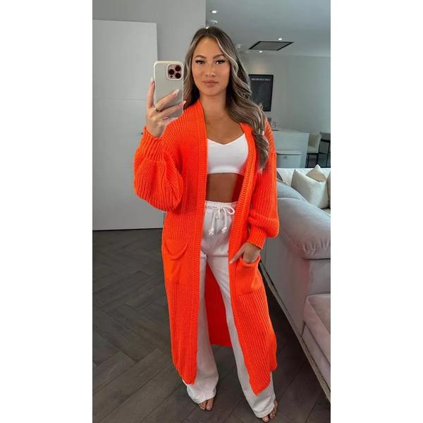 Product Introduction of TJ Fashion BALLOON SLEEVE LONGLINE CHUNKY SOFT KNITTED CARDIGAN WOMENS LADIES OVERSIZED MAXI CARIDGAN (ONESIZE UK 8-14), Knitwear, Minimalist, Womenswear Pockets Elegance Sweater Fabric Long Sleeve Comfort 19