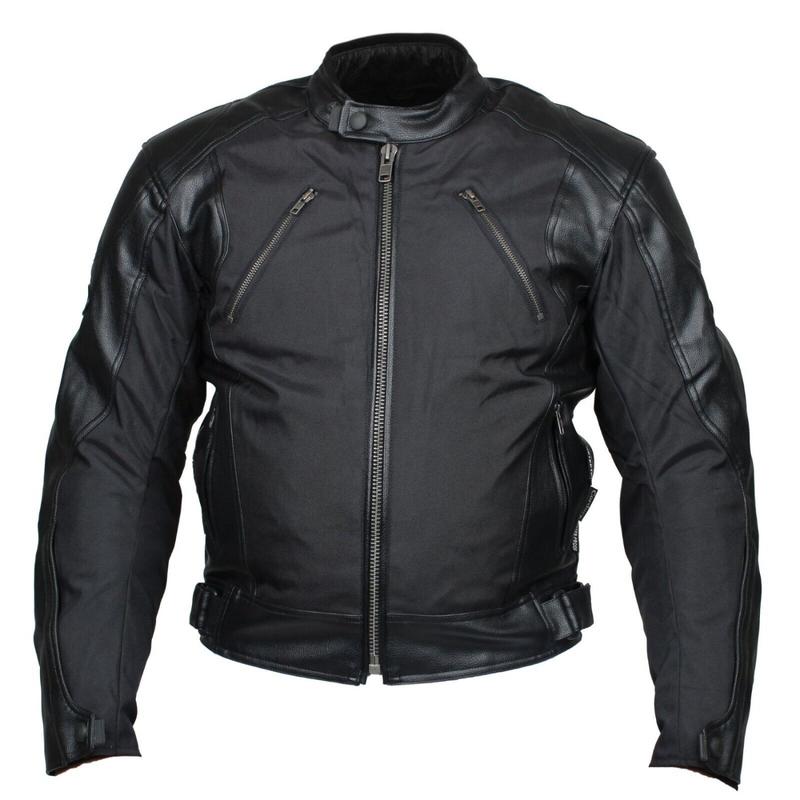 Rksports Atom Motorcycle Motorbike Leather Textile Waterproof Mens Jacket CE 0