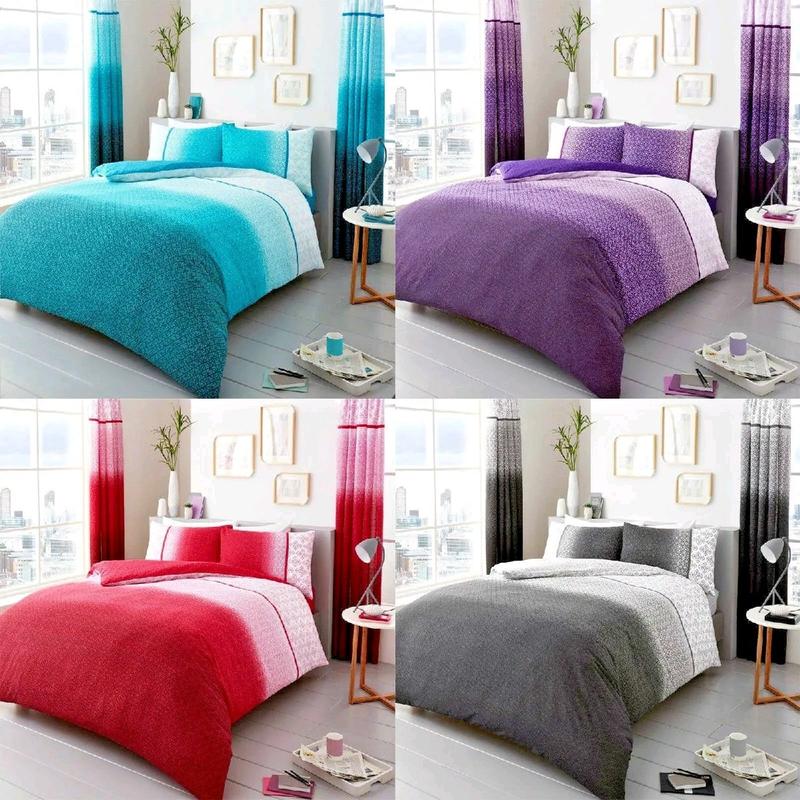 Bedding Duvet Cover Set Urban Ombre Duvet Quilt Cover Bedding Set Pink Grey Purple Teal Sets 0