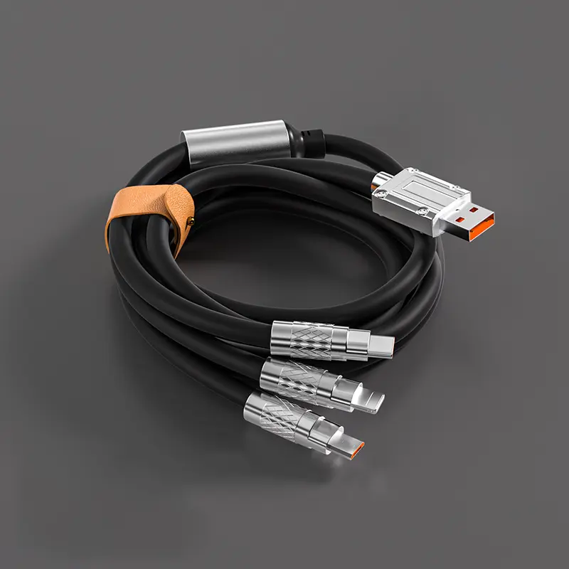 3 in 1 Multi USB Charger Charging Cable Cord For USB-C Micro USB Android IPhone Alloy Connector 4
