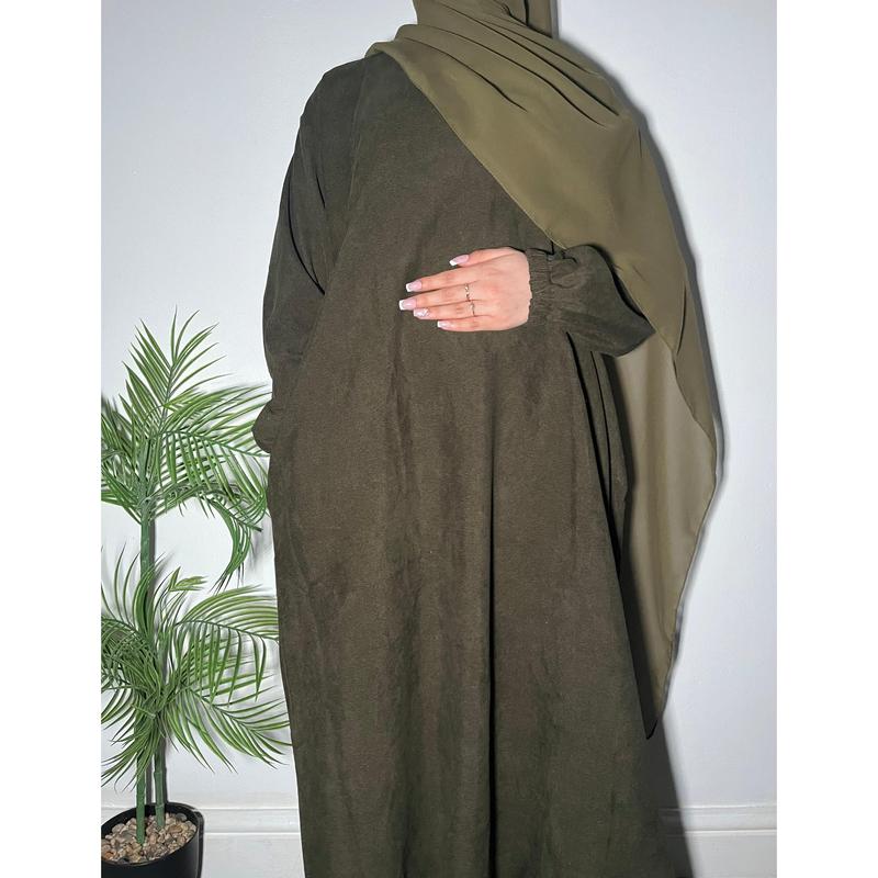 Amal Corduroy Winter Abayas with Pockets - 5 Colors Available- Muslim Fashion essential abaya plain luxury daily affordable 1