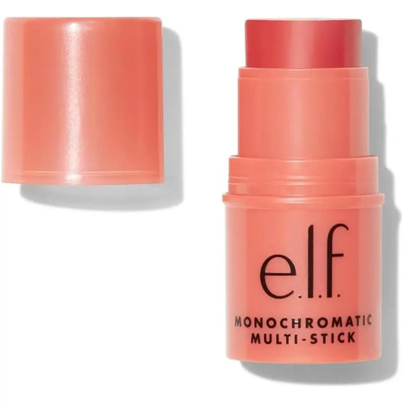 e.l.f. Monochromatic Multi Stick, Luxuriously Creamy & Blendable Colour, For Eyes, Lips & Cheeks, Glimmering Guava, 0.17 Oz (5g) Blush Makeup