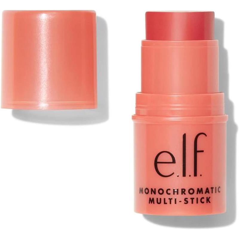 Product Introduction of e.l.f. Monochromatic Multi Stick, Luxuriously Creamy & Blendable Colour, For Eyes, Lips & Cheeks, Glimmering Guava, 0.17 Oz (5g) Blush Makeup 0