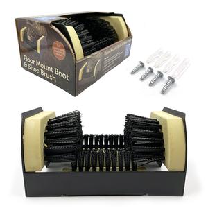 Floor Mounted Boot Cleaning Brush Mud Shoe Scraper Mat