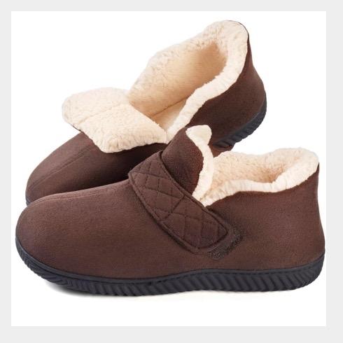 BLUE SIZE 12 - Zizor Men s Cozy Adjustable House Slipper with Memory Foam, Indoor Outdoor Toasty Fleece Shoes with Hard Sole. Comfort Footwear 3