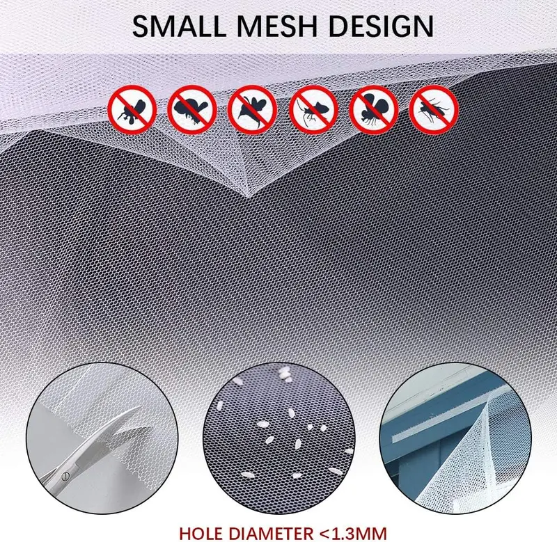 Mosquito Netting,3 Pack DIY Self-Adhesive Insect Mesh Curtain Fly Bug Bee Protector 2