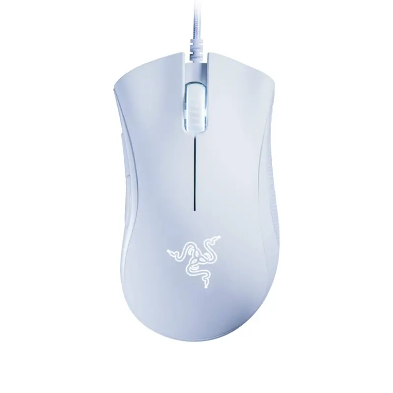 Razer DeathAdder Essential (2021) - Wired Gaming Mouse (Optical Sensor, 6400 DPI, 5 Programmable Buttons, Ergonomic Form Factor) White 3