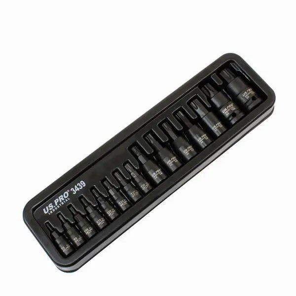US pro industrial 15pc impact Torx Bit Socket set 1/4,3/8,1/2 "drive T6-T70 3439