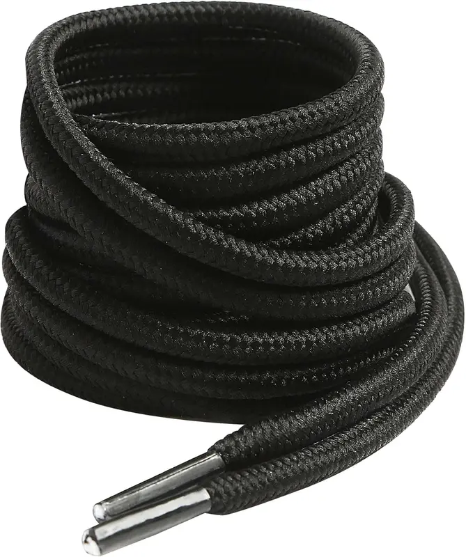 Round Boots Shoelace, 4mm Diameter Outdoor Work & Hiking Boots Shoe Laces, Premium Round Shoelaces for Trainers Shoes 0