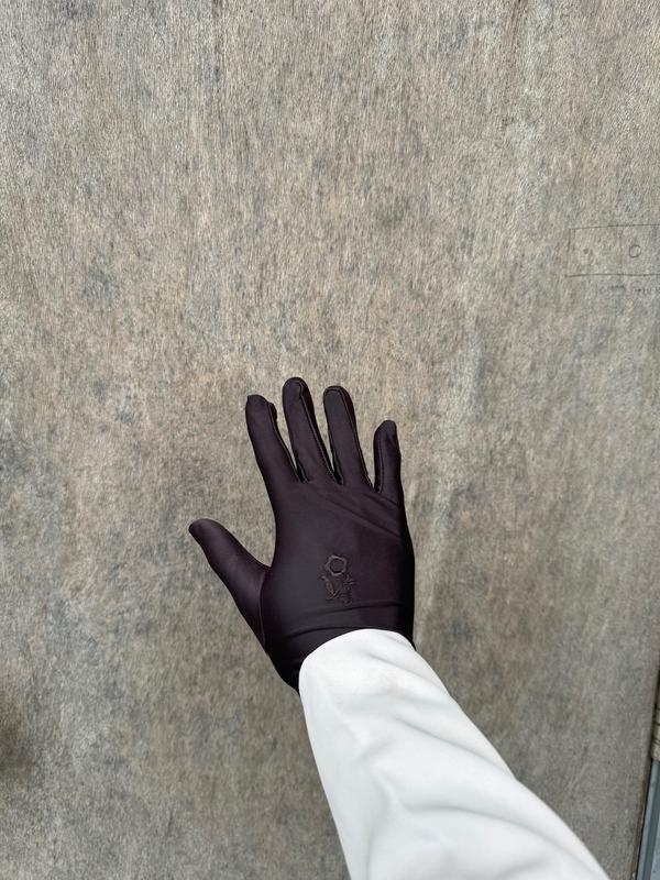 Rose embroidered islamic muslim gloves 4