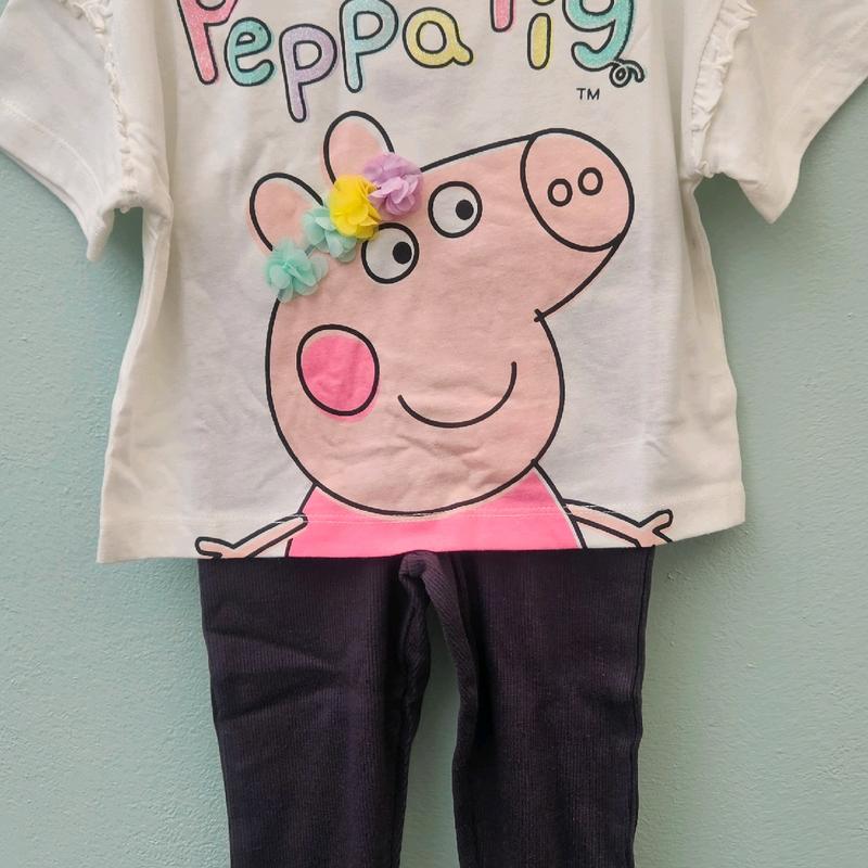 Girls outfit and jumper hooded pink pig kids 2 clothes 3