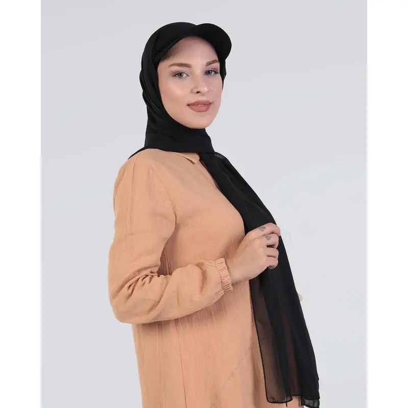 Hijab - Instant chiffon cap - Black 2