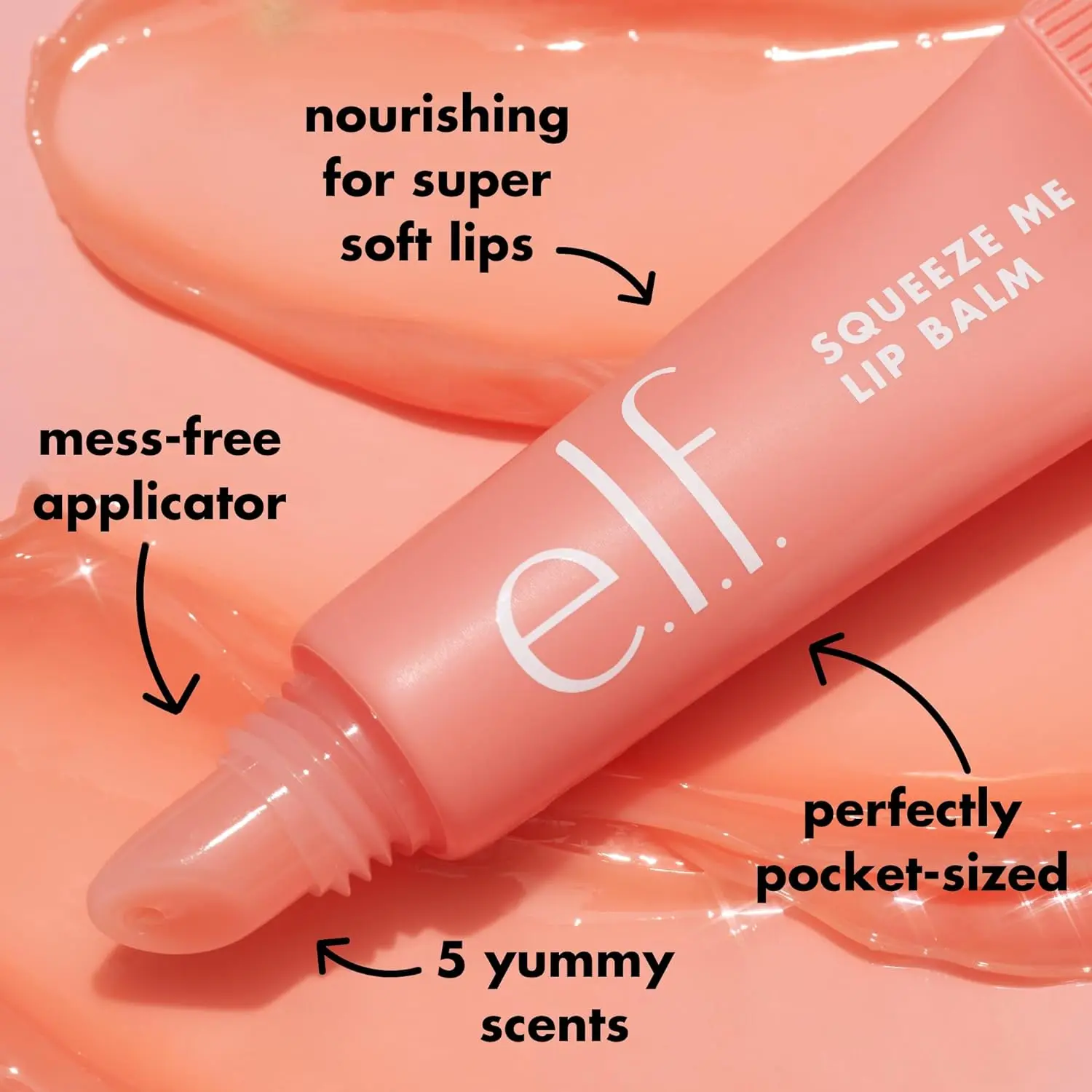 e.l.f. Squeeze Me Lip Balm, Moisturising Lip Balm For A Sheer Tint Of Colour, Infused With Hyaluronic Acid, Vegan & Cruelty-free, Grape Skincare Berry