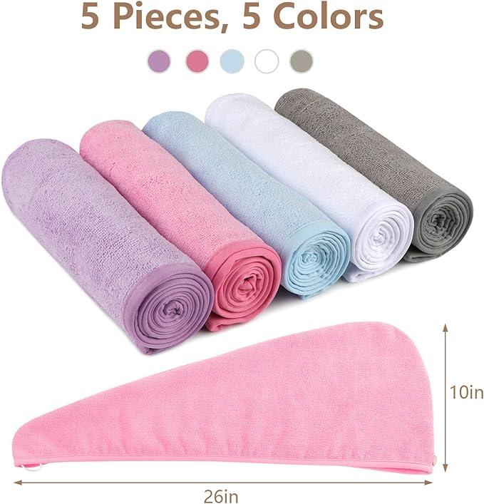 Microfiber Magic Hair Turban Towel Bath Wrap Quick Fast Drying Dryer Hair Cap   Shower Lightweight Traditional 2