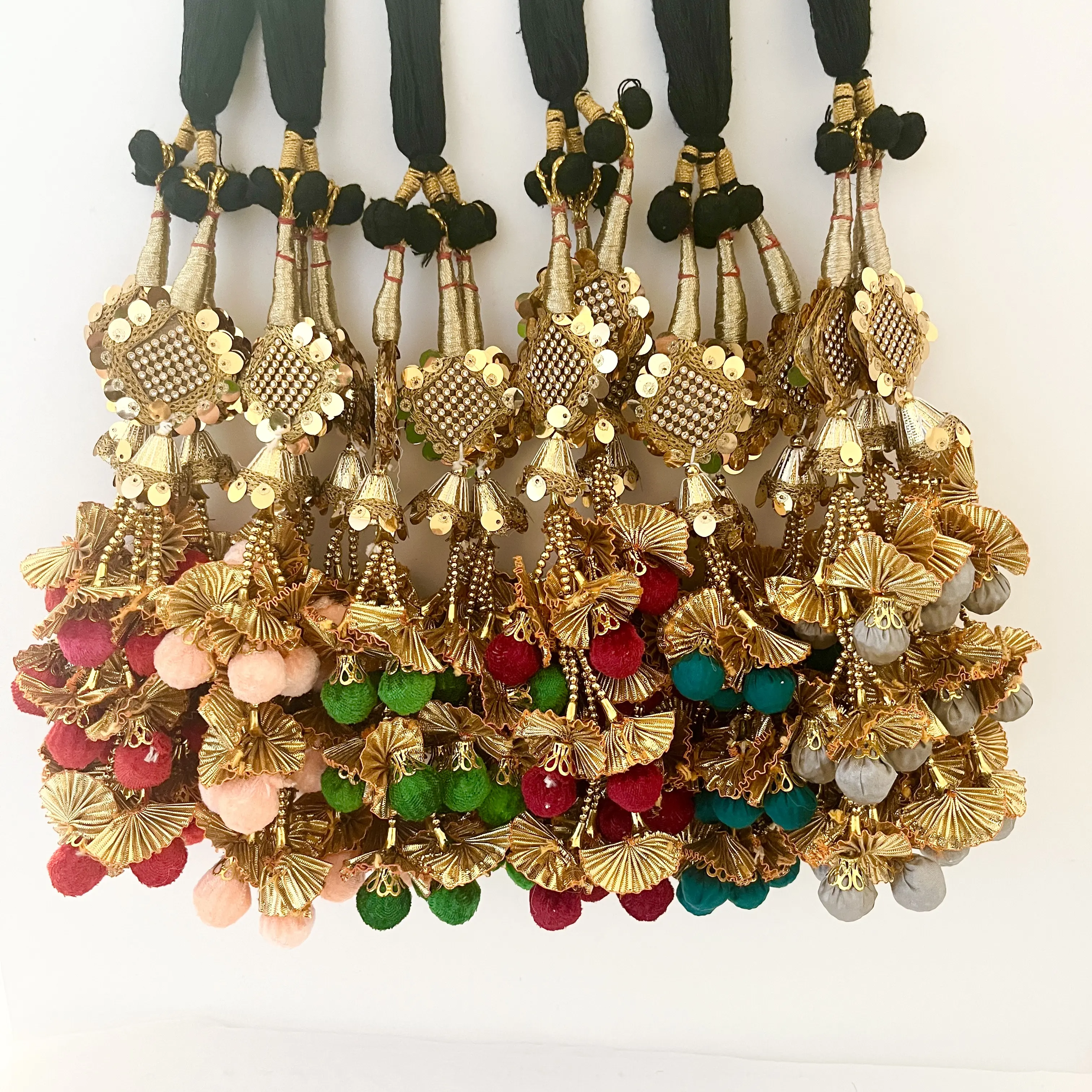 Long Paranda Hair Braid Paandi with Mirrors Ladies Choti