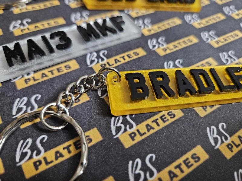 Personalised Number Plate Key Ring | Car Keys Key Chain | Licence Plate Name | Vehicle Lover Gift Present | Acrylic 3