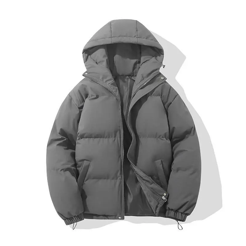 Autumn And Winter Warm Fashion Harajuku Puffer Jacket Women High Neck Hooded Zipper Design Cotton-Padded Coat Womenswear Tops