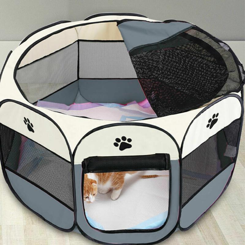Large Portable Pet Dog Cat Playpen Tent Oxford Fabric Fence Kennel Cage NEW 0