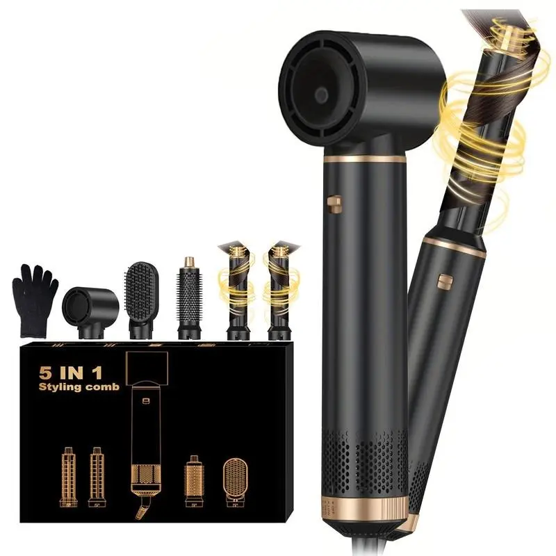 5 in 1 Multifunctional Hair Stylers, 1 Set Professional Hair Straight Curling Blow Dryer with Replacement Heads, Hair Styling Tool for Home & Salon Use, Hair Products