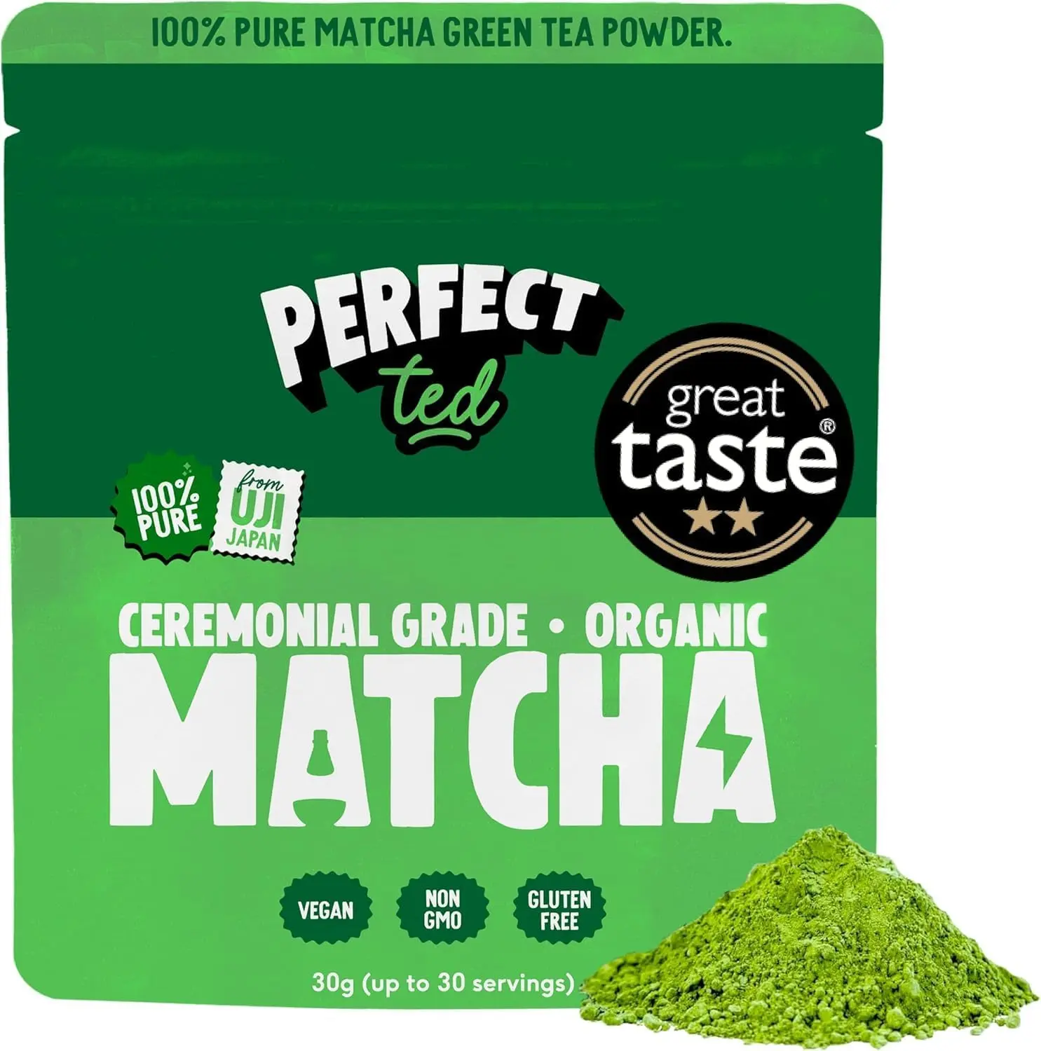 Perfect Ted Matcha Powder | Organic Matcha 30g | Ceremonial Grade | Single-Origin Uji, Japan | 30 Servings Beverage Tea