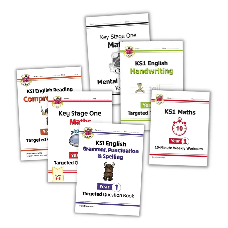 Year 1 Maths and English Home Learning Workbook Bundle for Ages 5 to 6 KS1 textbooks kids workbooks