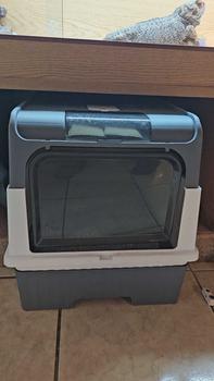 Product Review of Large Cat Litter Box Self Cleaning Pan Drawer Anti-Splashing Cat Potty Tray robot from J**e 1