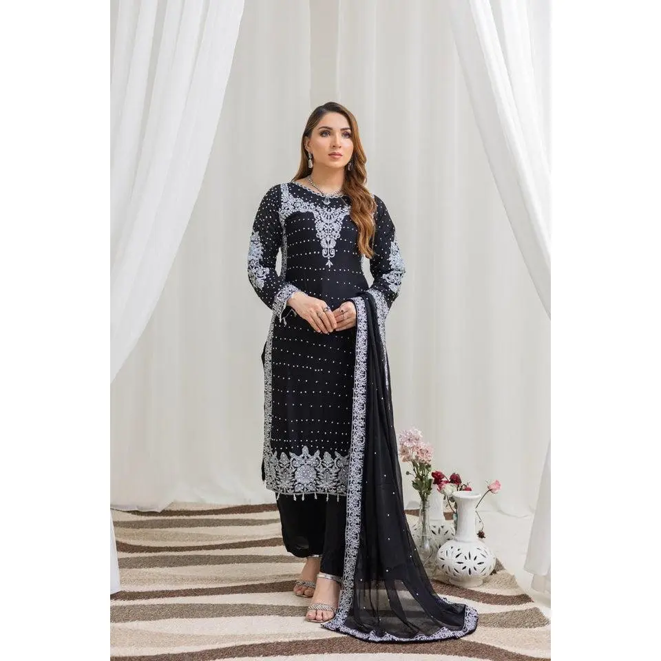 Brit Mother and daughter 3 piece Chiffon_1002 Black B92