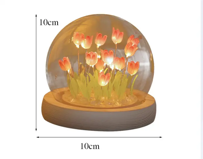 LED Tulip Flower Night Light - Handmade Bedroom Decor Lamp for Home Fairy Decor 5