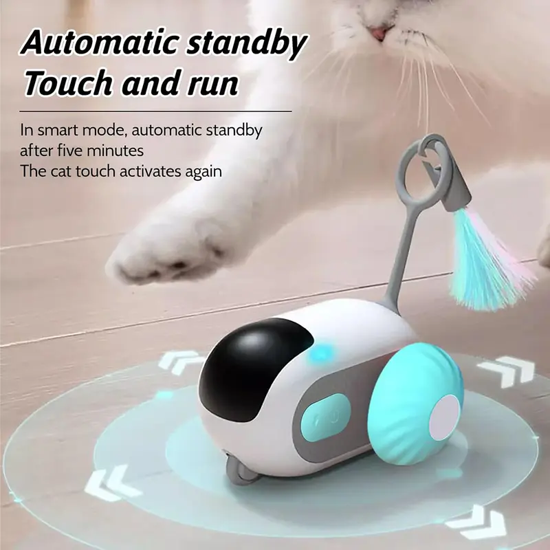 【UK Seller】 Remote Control Smart Electric Cat Toy, Interactive Cat Toys For Indoor Pet Cats, Gravity Automatic Mobile Car Toy, Cat Mouse Toys, Moving Car Cat Toy, USB Rechargeable Intelligent Sports Car Design Kitten Toy, Pet Supplies, Christmas Gifts 1