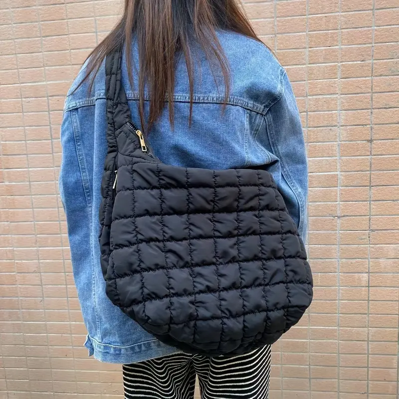 Trendy Plaid Quilted Crossbody Bag, Large Capacity Shoulder Bag, Perfect Messenger Bag For Commuting 3